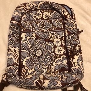vera bradley laptop backpack in slate blooms